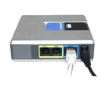 Adaptador ATA com entradas de rede e de telefone